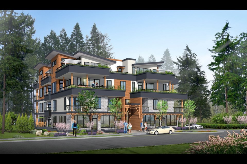 Artist's rendering of the proposed apartment building at 986-990 Doumac Avenue.