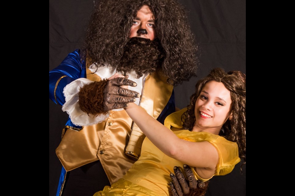 Adrien Segur as the Beast and Karis Ducharme as Belle in Beauty and the Beast Jr.