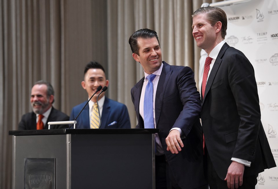 Eric Danziger, Joo Kim Tiah, Donald Trump Junior and Eric Trump