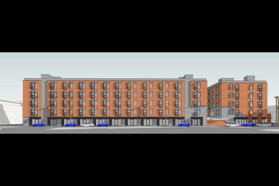 An artist's rendering of proposed Ironworks development at Chatham and Store streets.