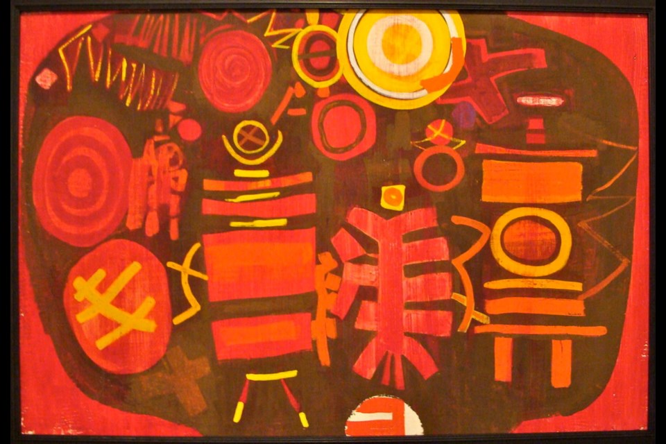 Margaret Peterson (1902-1997), The Zodiac Keepers, tempera on panel, purchased in 1960 with funds from the Canada Council.