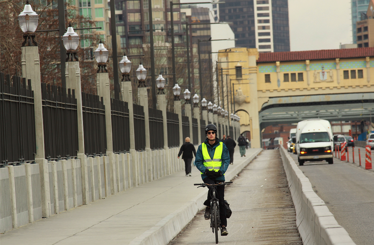 Construction on the west side of Burrard Bridge is relatively complete | Rob Kruyt