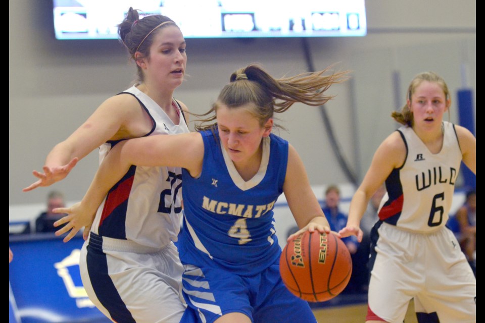 Liz Kennedy drives to the basket during action against Cranbrook's Mt. Baker Wild at the B.C. AAA Girls Basketball Championships. The Grade 9 forward is part of a promising young group that will only keep getting better.