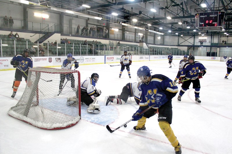 Prospective members of the 2017–18 Norman Northstars compete in an inter-squad game on Aug. 27 at the C.A. Nesbitt arena to determine who makes the cut for the regular season. Photo by Kyle Darbyson.