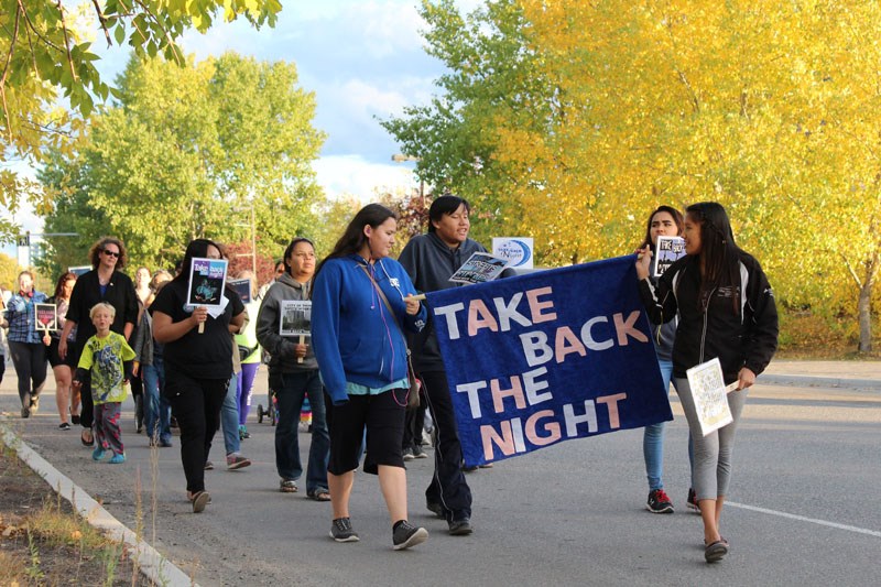 Residents of Thompson marked Take Back the Night by walking through the downtown core Sept. 21.