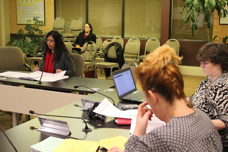 Independent accountant Manisha Pandya presents the school board’s audited financial statements at th