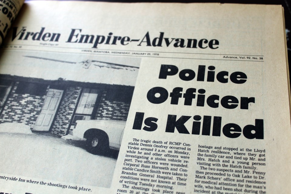 Article in the Virden Empire-Advance dated Jan. 25, 1978, just two days after the shooting in Virden.