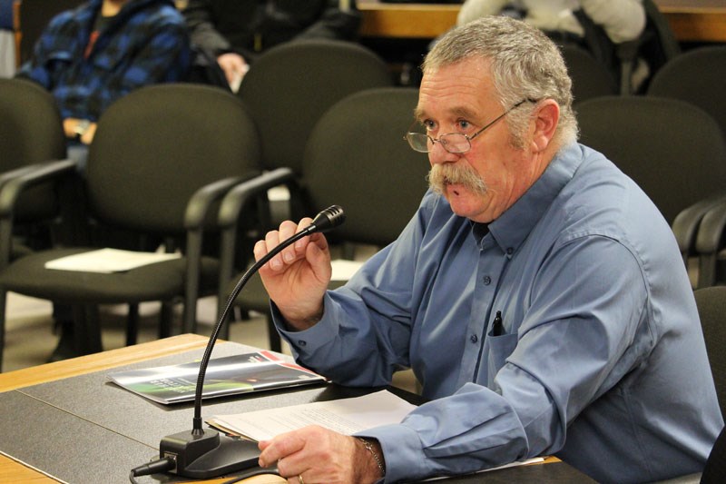 Al McLauchlan addresses Thompson city council during their Feb. 12 meeting. Before he worked for Tra