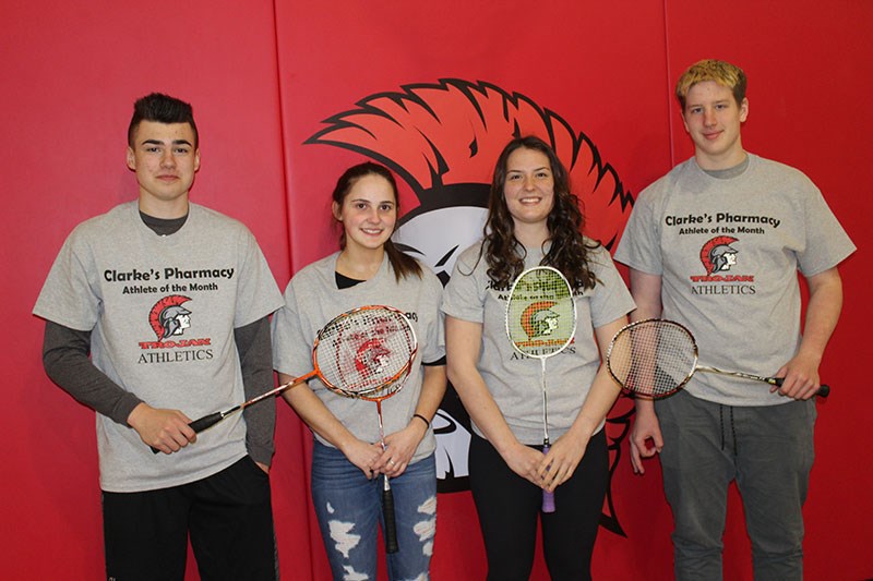 RDPC’s top athletes for April 2018 are, from left to right, David King , Kerri Allard, Ashley Willia