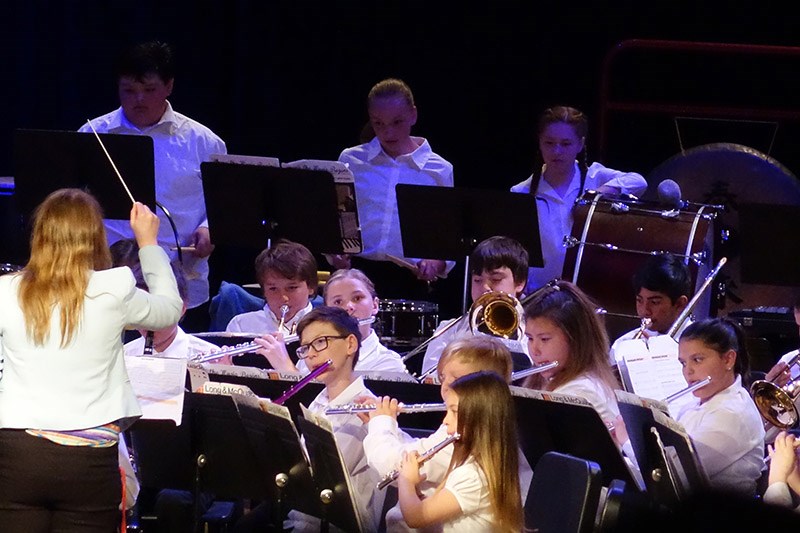 The School District of Mystery Lake Grade 6 band performs during the year-end concert at R.D. Parker