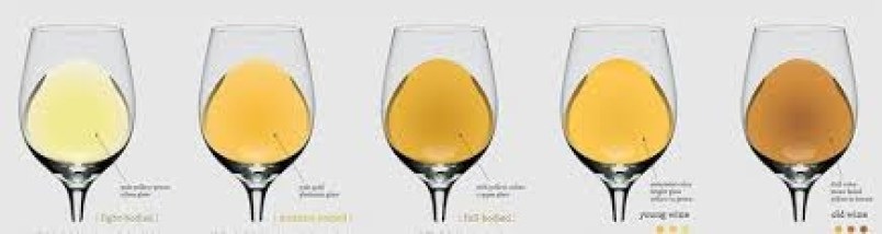 The colours of white wines.