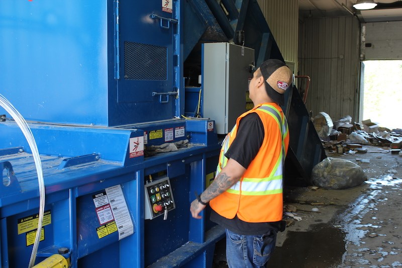 Thompson Recycling Centre baler (July 16, 2018)