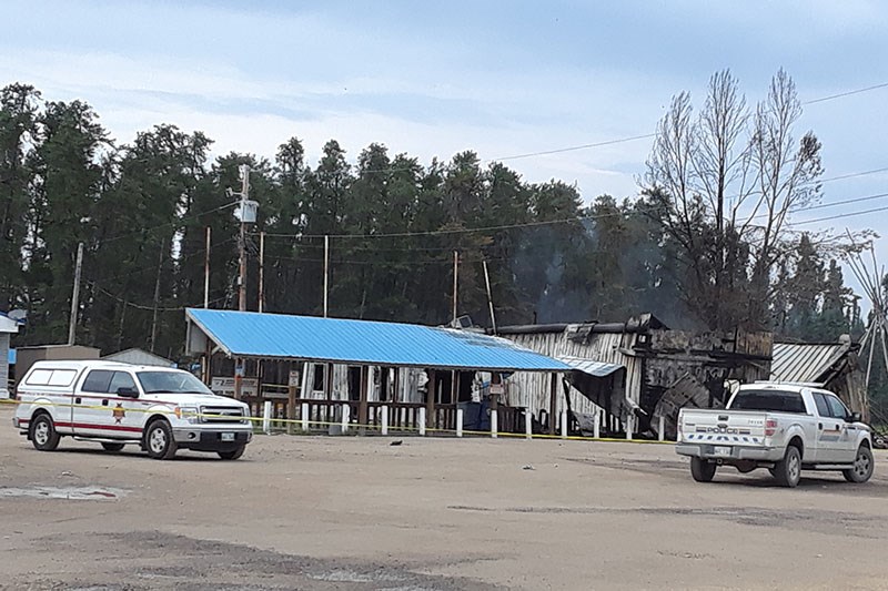 A July 28 fire destroyed the Ponton Service Station, seen here the following day with Wabowden RCMP
