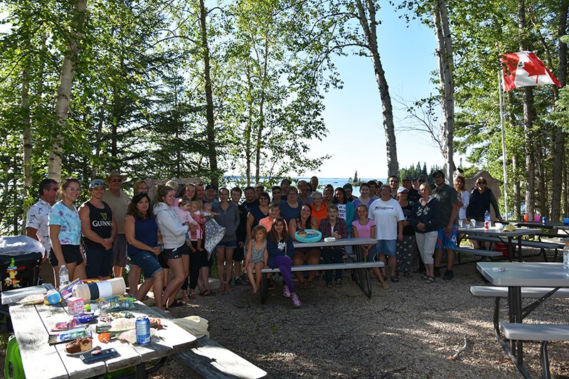 Attendees at the Cabin/Pioneers Days held August long weekend at Herb Lake Landing.