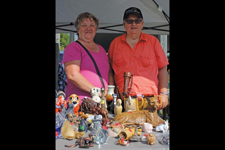 First-time vendors at Virden’s Farmers Market, (l-r) Lois and Barb came from Rivers last Friday morning to test the waters. They spend the summer selling their collectibles and jewelry at markets around the region.