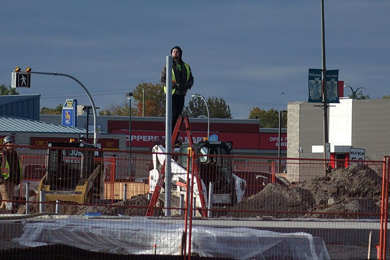The new Liquor Mart being constructed in the northwest corner of the City Centre Mall parking lot wi