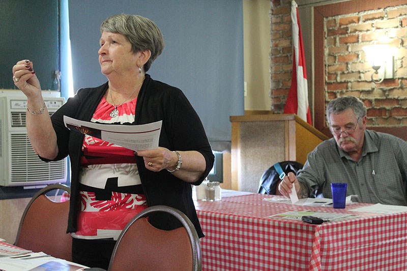 Travel Manitoba representatives Lillian Tankard (left) and Alan McLauchlan (right) attended the Sept