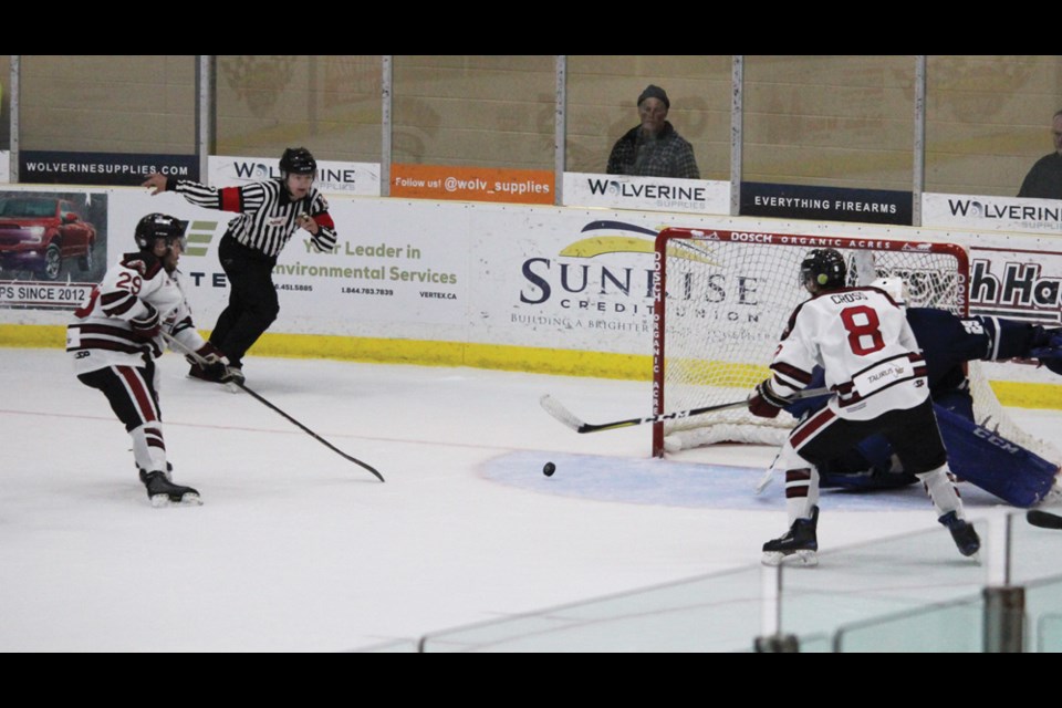 Virden outnumbered Dauphin in shots-on-goal last Saturday at their home opener… sadly, not enough of them went in.