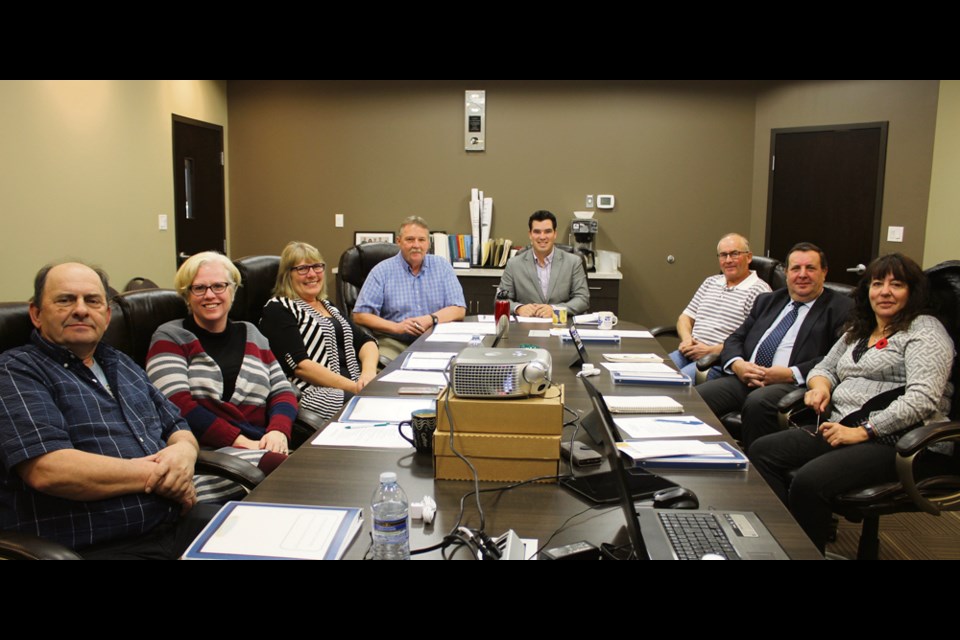 RM of Wallace-Woodworth newly elected council in their inaugural meeting, Oct. 30; (from the top –l-r), Head of Council Reeve Clayton Canart, CAO Garth Mitchell, Councillors Dianna MacDonald, Val Caldwell, Denis LaChappell, Barb Stambuski, Mark Humphries and Rea Kinnaird.