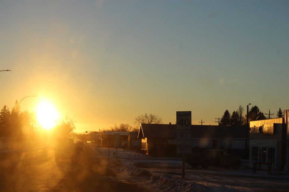 Drivers heading southeast toward Virden on Nov. 26 were facing blinding sun on it's way to bed on this winter evening.