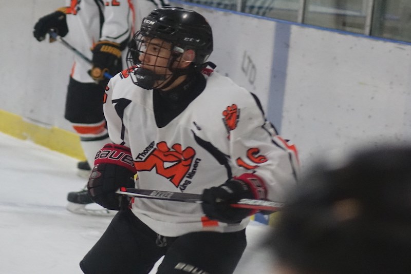 Conroy Halcrow scored the midget AA Thompson King Miners’ third and fourth goals in a 5-2 win over t