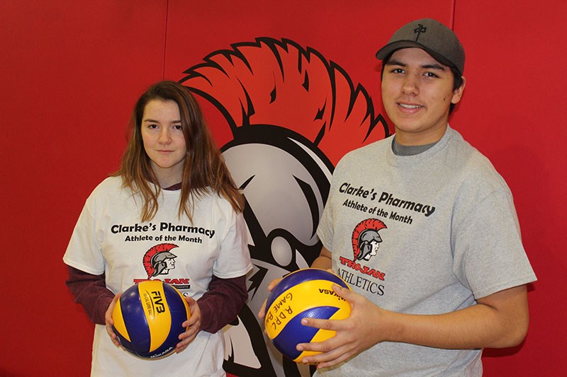 R.D. Parker Collegiate’s top athletes for the month of December are Hayley Sylvester (left) and Gavi