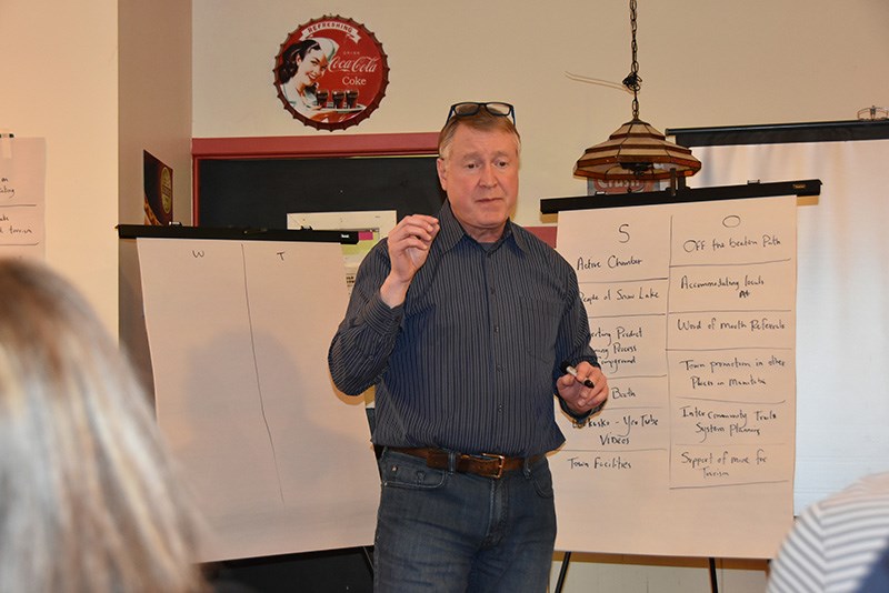 Lloyd Fridfinnson leading the Snow Lake Tourism Strategy discussions.