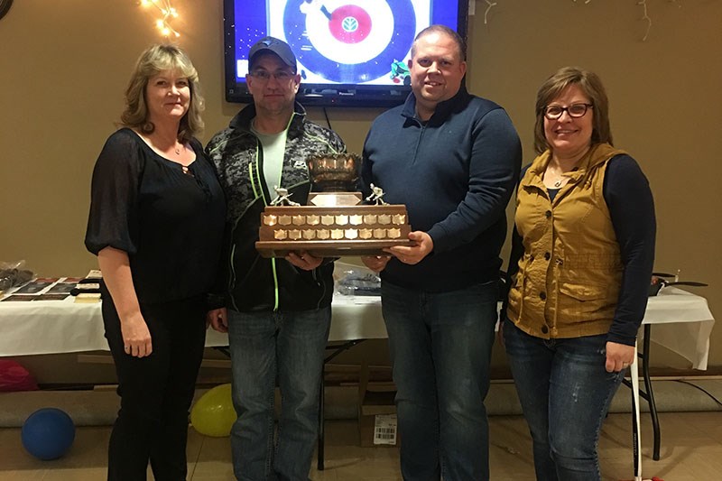 The Burntwood Curling Club mixed bonspiel A event winners.