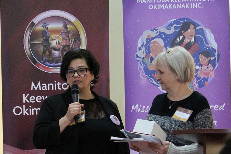 Host Hilda Anderson-Pyrz (left) and speaker Joy Smith (right) closed out the first day of Manitoba K