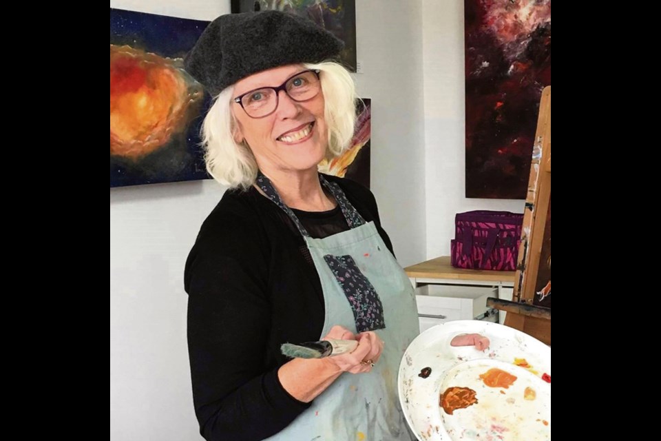 Linda Tame, artist. Her work is displayed in Virden's C.P.R. Historic Centre gallery for the month of February.