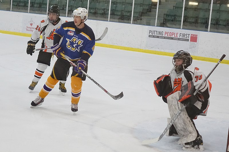 Mike Krentz had four goals for the Norman Northstars alumni as they beat the midget AA Thompson King