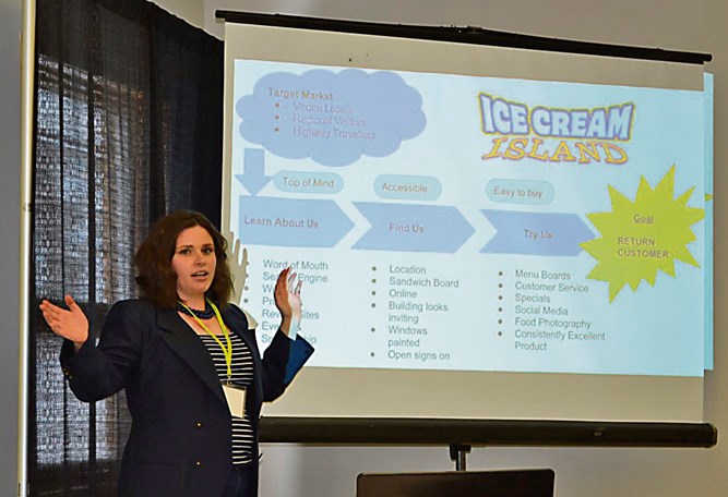 In the afternoon breakout session, owner of Virden business Ice Cream Island Tiffany Cameron presented How to Create Systems that Enable Business Growth.