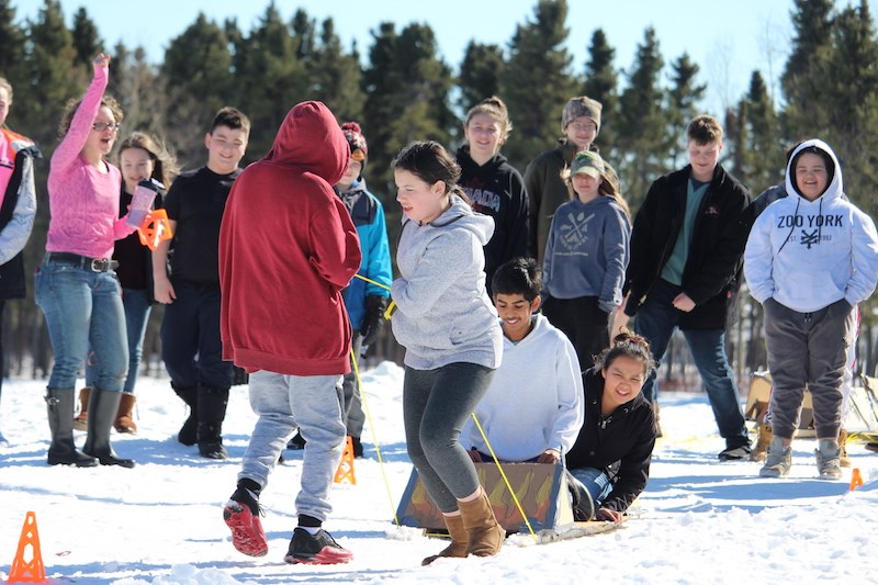 Grade 7 students from Deerwood School put their custom built sleds to the test March 19 as part of the Skills Manitoba extreme sledding challenge.