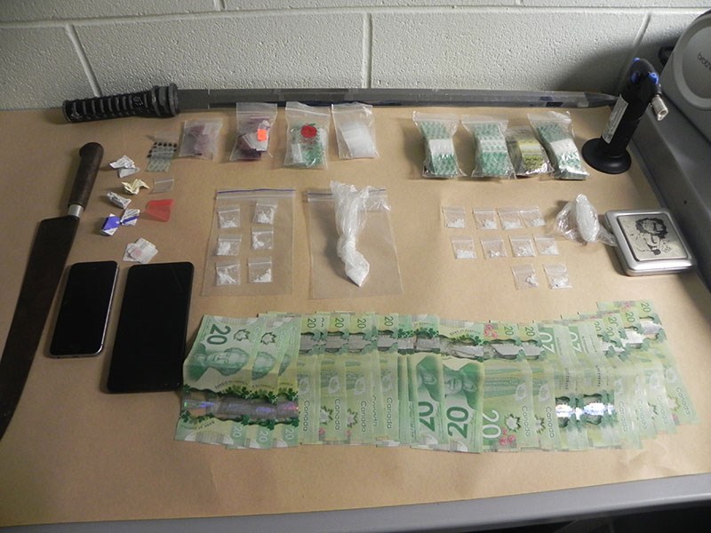 Methamphetamine, weapons and cash were seized when police executed a search warrant in The Pas March
