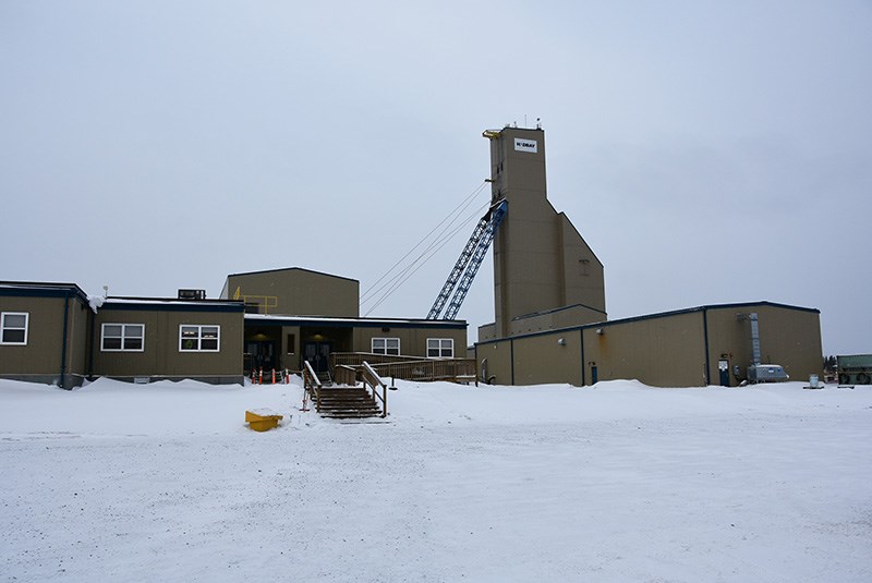 Hudbay’s Lalor Mine headframe and office/dry complex.