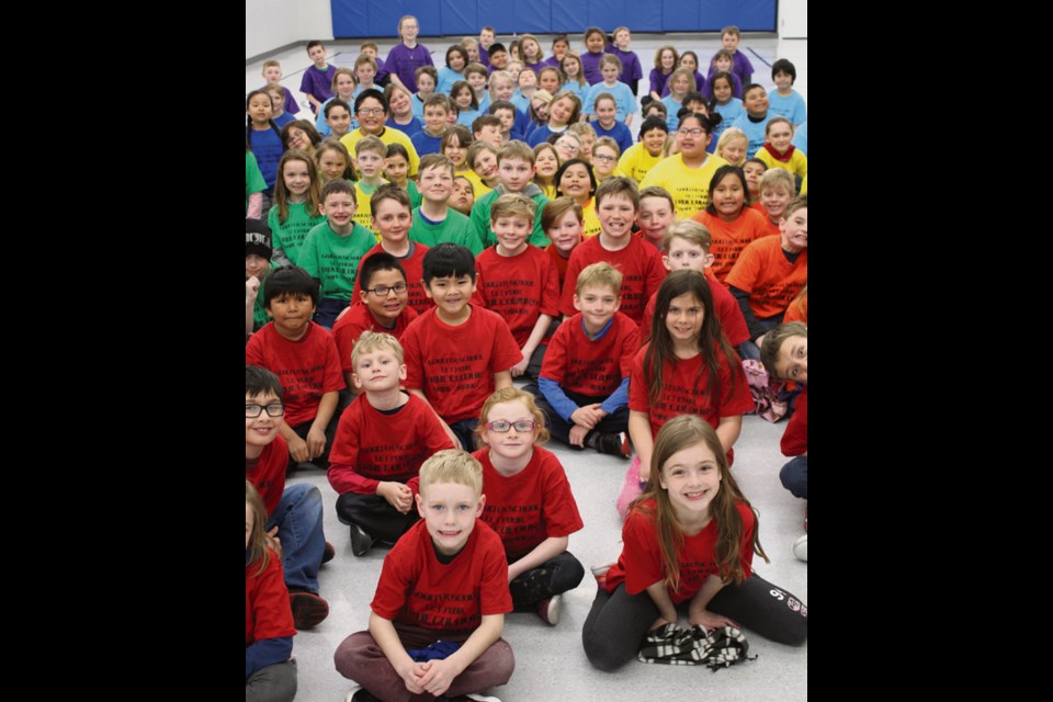 The students of Goulter School in Virden celebrated True Colours Day by wearing a colourful rainbow of t-shirts and enjoying activities focused on caring for themselves, each other and the earth.