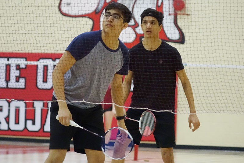 Grade 12 R.D. Parker Collegiate students Alin Patel, left, and Shiv Vyas, right, are competing at their first high school badminton provincials May 3-4 in Thompson.