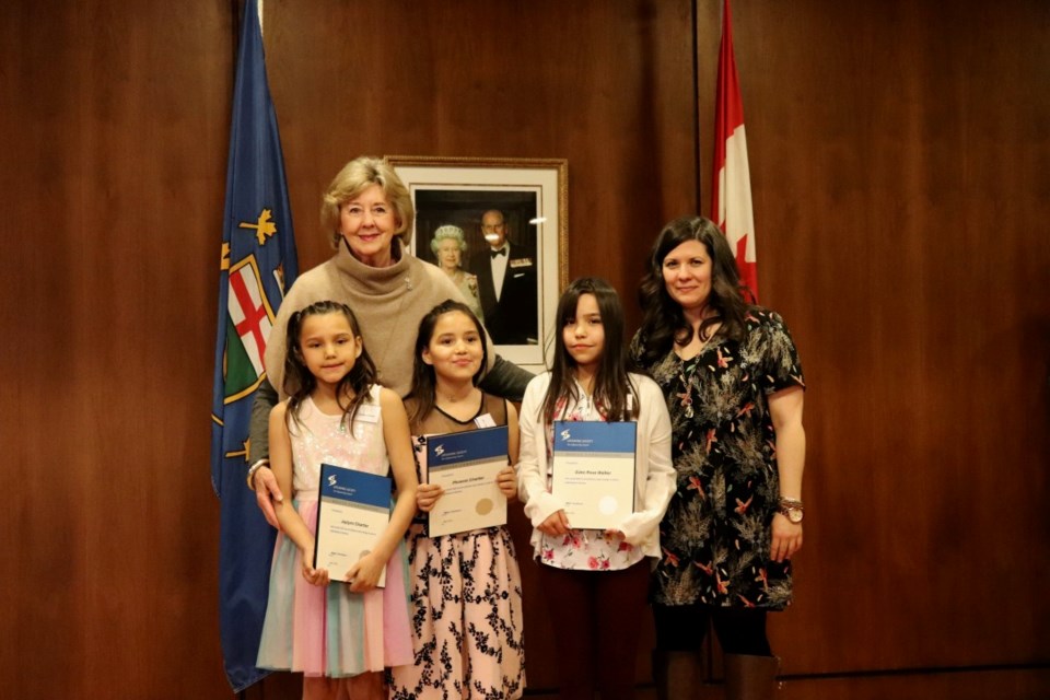 From left to right, Jaylynn Chartier, Phoenix Chartier and Eden Rose Walker were recognized with Lif