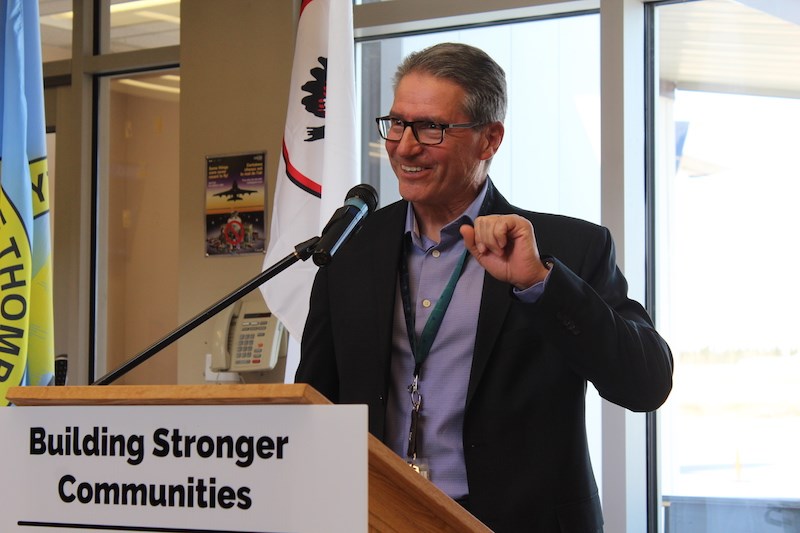 Thompson Regional Airport Authority CEO Curtis Ross was all smiles May 23 when the federal government said they will be providing his not-for-profit with $28 million to help build a new terminal.