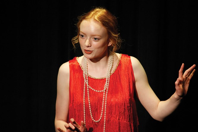 Grade 12 student Emily Cochrane performing a monologue.