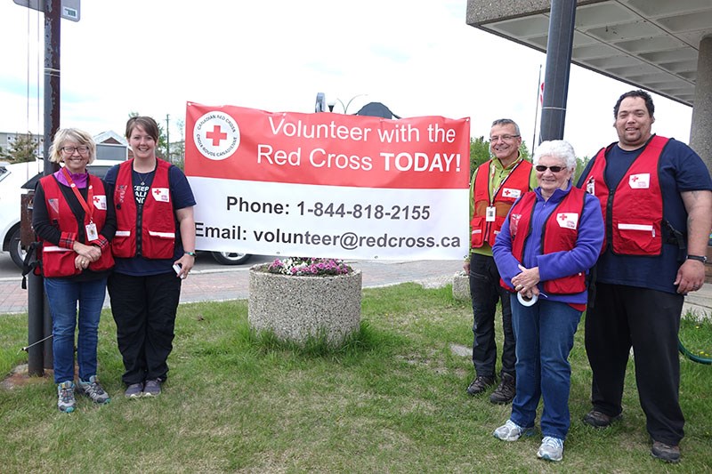Thompson Red Cross volunteers and staff, from left to right, Louise Hodder, Jessie Horodecki, Mark S