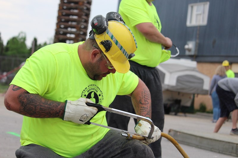Josh Forest finished first in hose-mending and three other challenges to help him capture the top prize at this year’s National King Miner competition, which took place June 22 just outside the Thompson Regional Community Centre.