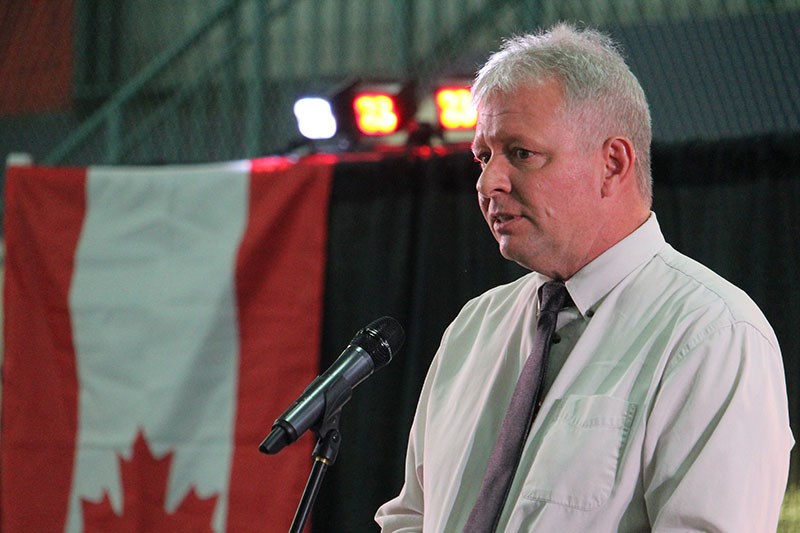Current MLA Kelly Bindle, seen here speaking during Canada Day celebrations July 1, will represent t