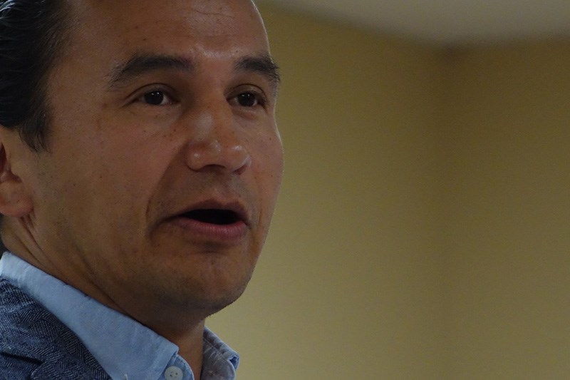 Manitoba NDP leader Wab Kinew was in Thompson July 18 for meetings and a public forum on issues affe