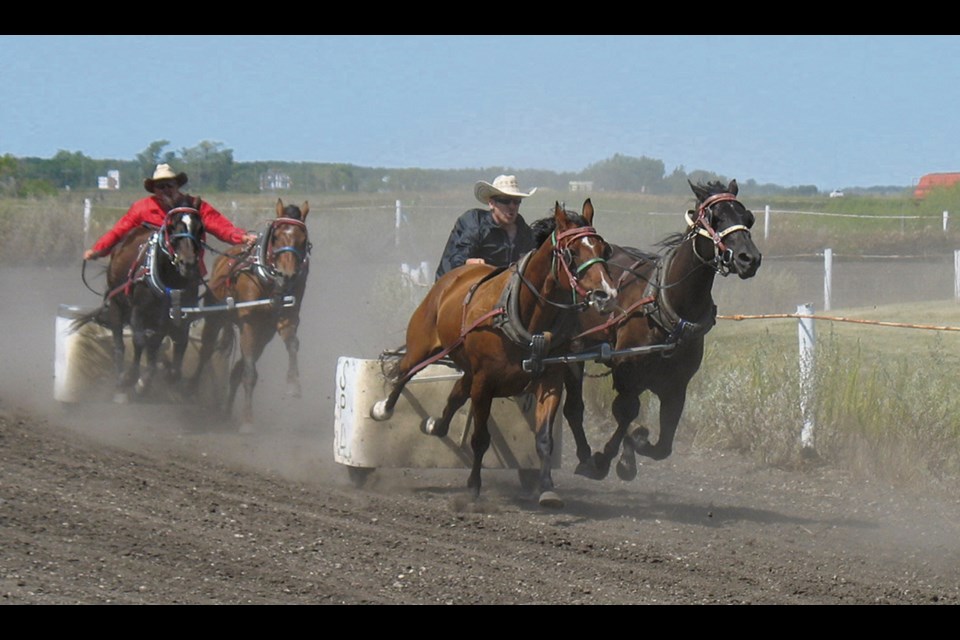 Pony Chariot's dust around the race track at Elkhorn.