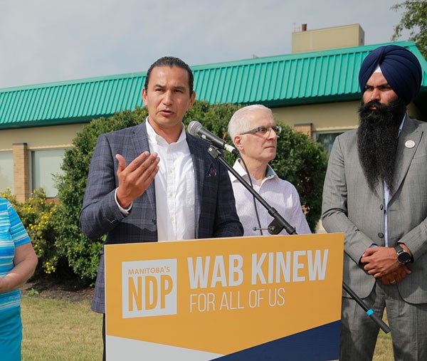 Manitoba NDP leader Wab Kinew said Aug. 15 that, if elected, his party would spend $21 million to ex
