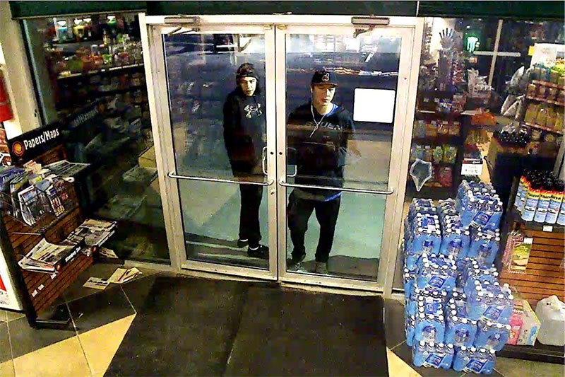 One of these suspects who threw rocks at the door of the Thompson Gas Bar Co-Op and kicked it around 6:40 a.m. Sept. 22 was arrested Oct. 3 based on a tip from the public, Thompson RCMP say.