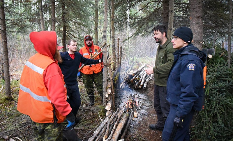 Six RCMP officers from the Thompson, Nelson House, and The Pas detachments took part in basic wilderness survival training hosted by the Canadian Ranger Gillam Patrol Oct. 25-27.