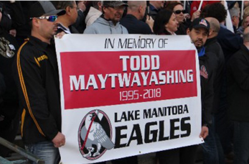 Friends and family of 22-year-old Todd Maytwayashing, who was killed in a workplace accident in 2018