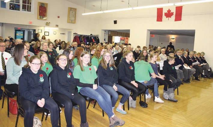One of the largest crowds in recent memory, fill the Kenton Hall for Kenton Remembrance Day.